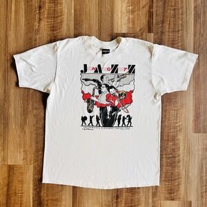 Vintage Sacramento Dixieland Jubilee Shirt Mens Large White Jazz 1985 Wright's